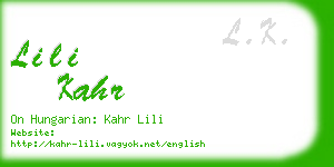 lili kahr business card